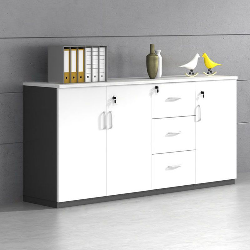 Contemporary Style Filing Cabinet Wood Lateral File Cabinet with Locking Storage