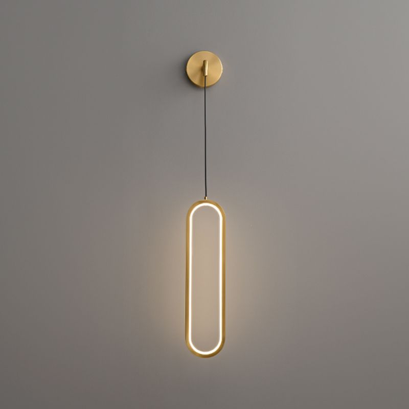 Oval Shade Metal Wall Sconce Modern 1 Light Wall Mount Lighting