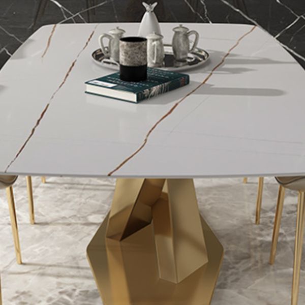 Glam Style Rectangle Table Set 1/4/5/6 Pieces Dining Set for Home Use