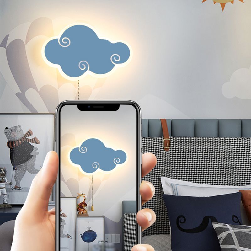 Modern Style Cloud Shape Wall Sconce Metal 1 Light Wall Lighting for Children's Room