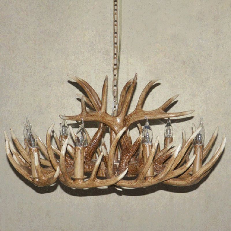 Resin Candle Shape Hanging Ceiling Light American Style Multi Lights Hanging Light