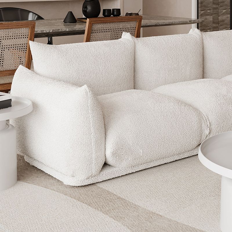 White Pillow Top Arm Sofa Stain Resistant Sewn Pillow Back Sofa
