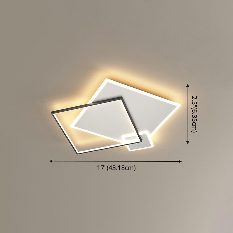 Concise Modern LED Flush Mount Chandelier Metal Multi Quadrate Flush Light for Living Room