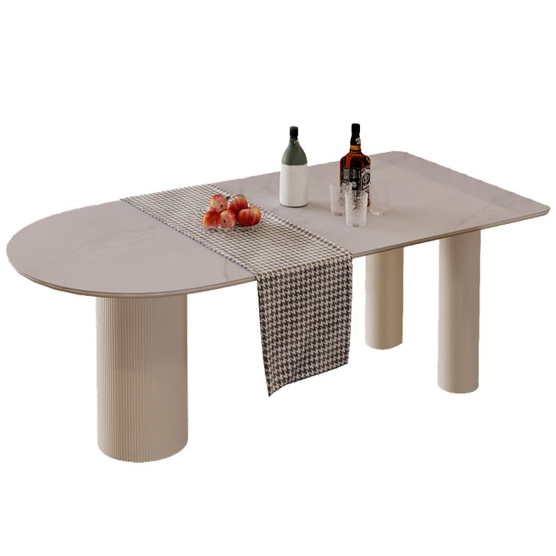 Metal Contemporary Free Form Dining Table Marble Top Table for Dining Room and Kitchen