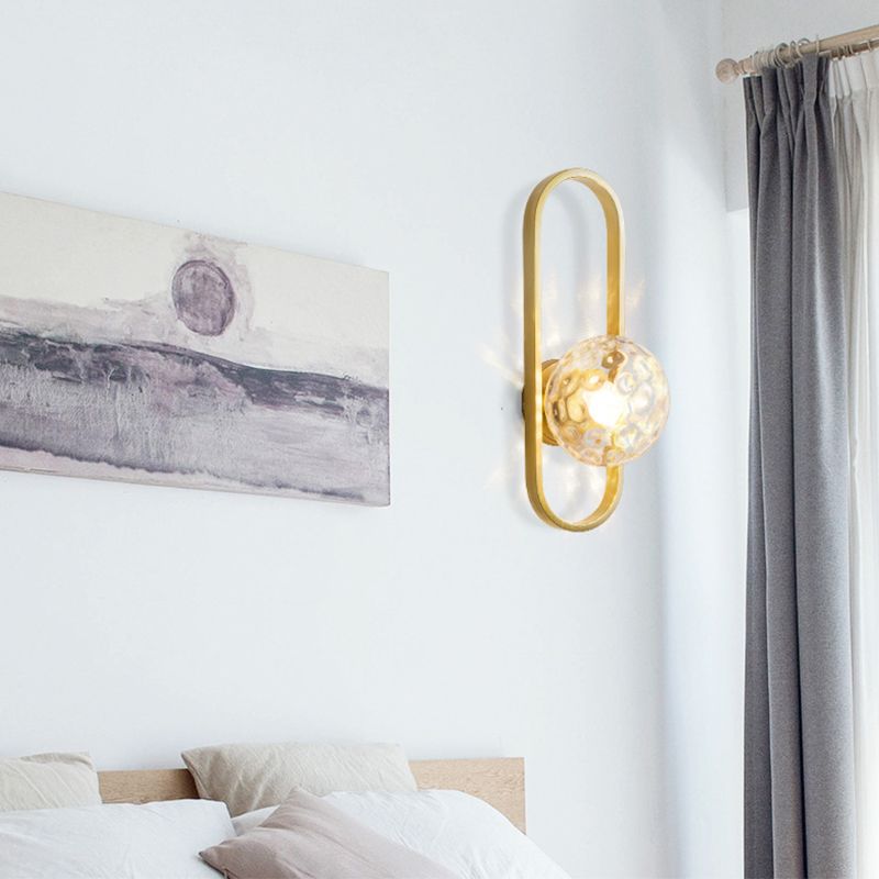 Contemporary Wall Lamp Globe Glass Sconce Lighting for Bedroom