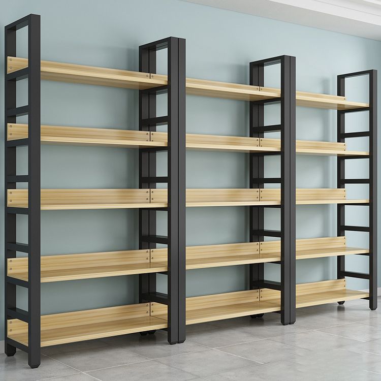 Modern Etagere Mental Bookcase Open Back Bookshelf for Balcony and Living Room