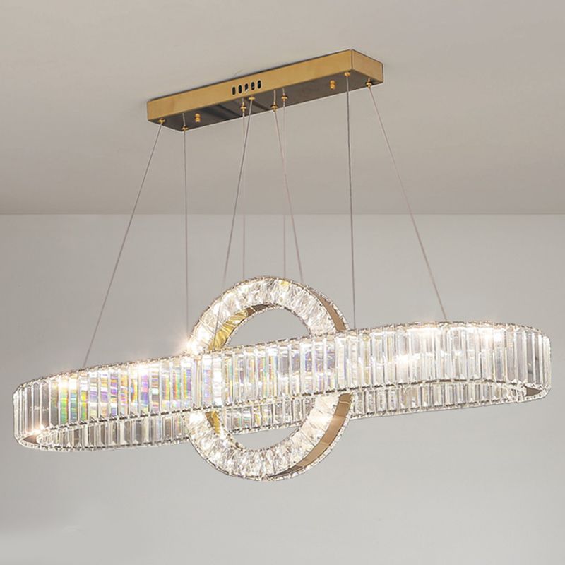Contemporary Luxury Pendant Lights Crystal 2-Light Island Light in Gold