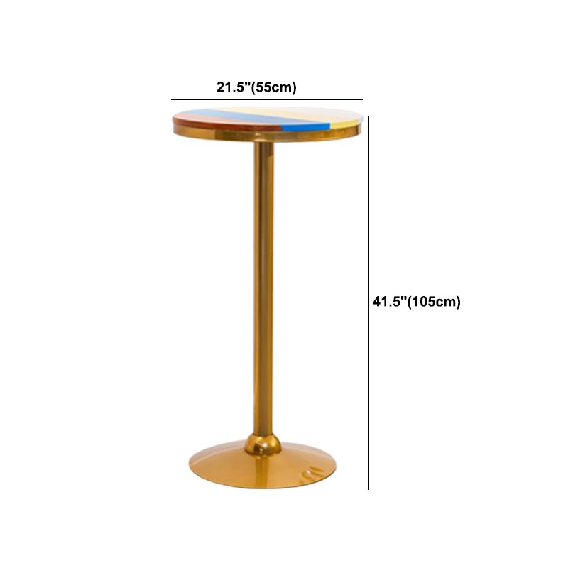 Solid Wood Bar Table Set Glam Round 1/3 Pieces Counter Table for Dining Room