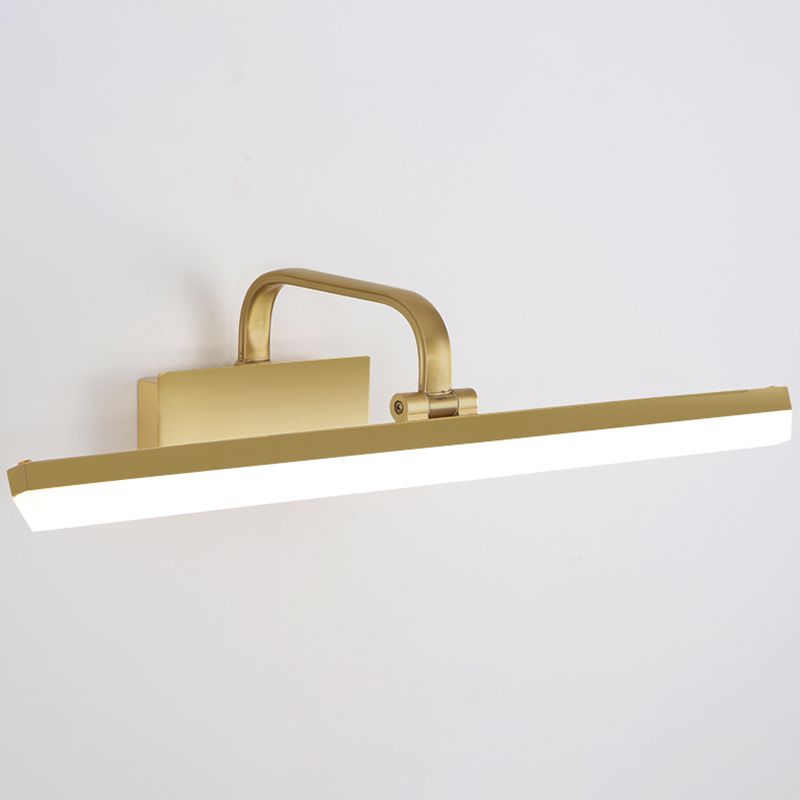 Linear Shape Contemporary Style Vanity Light Metal 1 Light LED Mirror Light for Bathroom