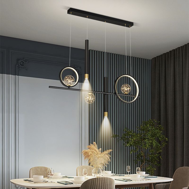 Minimalism Contemporary Nordic Style LED Hanging Island Pendant Light for Dining Room