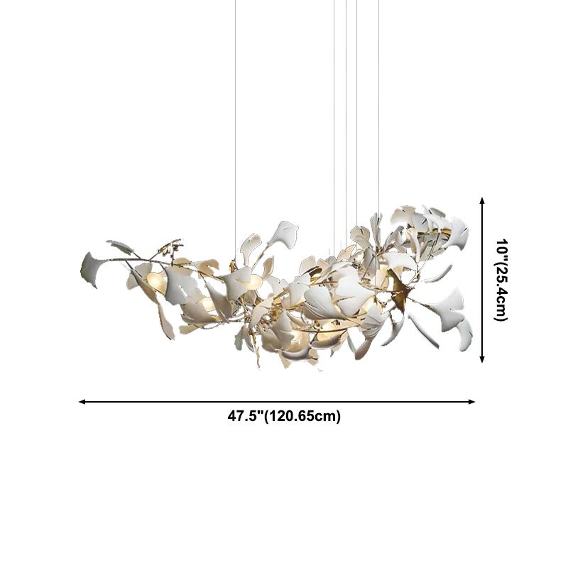 Fireworm Shape Island Lights Modern Style Ceramics Metal Chandelier Lights for Dining Room