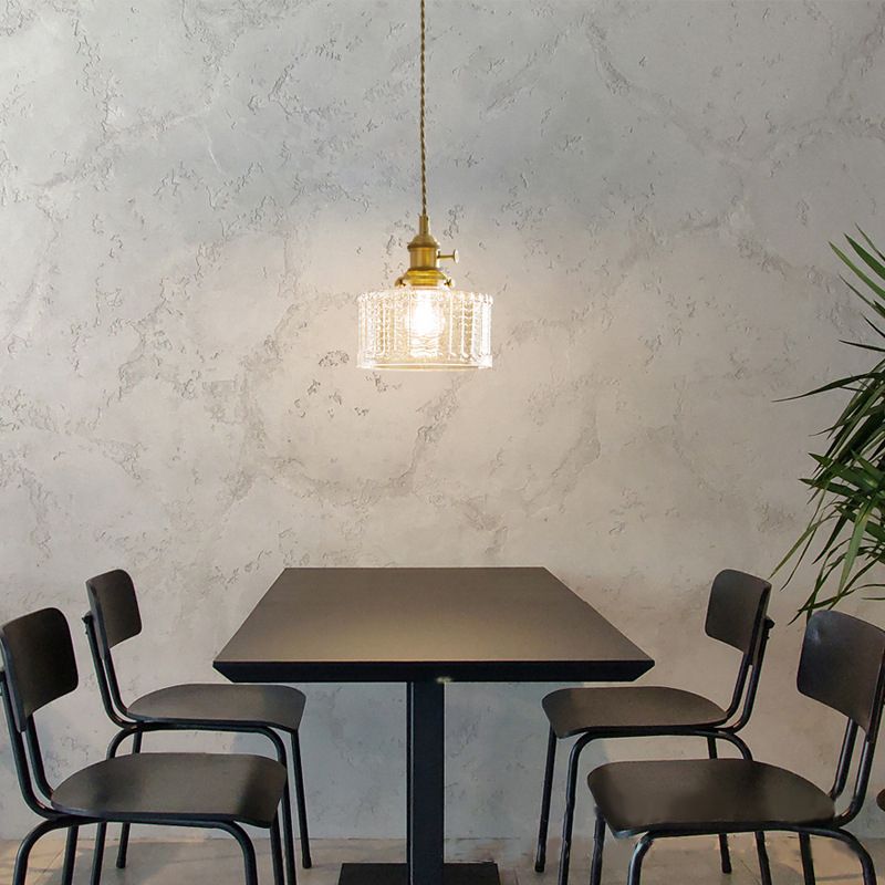Lampada sospesa in bronzo in bronzo in vetro in stile a sospensione geometrica in stile retrò industriale per sala da pranzo