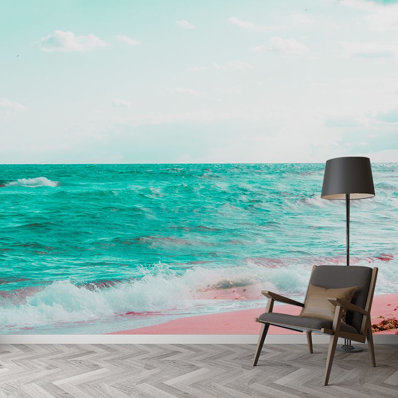 Sand of Beach View Mural Customized Modern Wall Covering for Sleeping Room