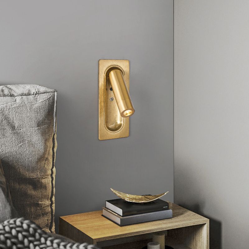 Simple Pivoting Wall Sconce Cylinder Reading Wall Light for Bedroom