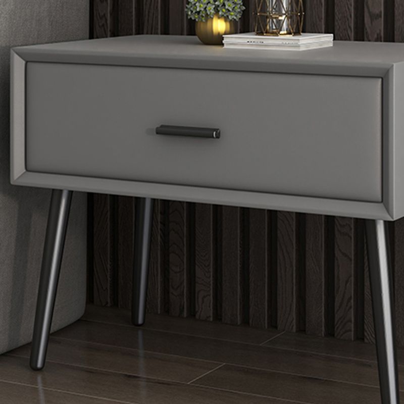 Modern Wood Nightstand 18.5" Tall Rectangle Nightstand with Drawer