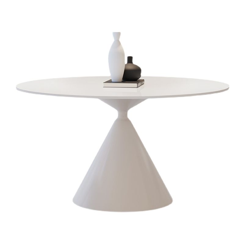 Round Dining Table Stone Dining Table in Black and White with Pedestal