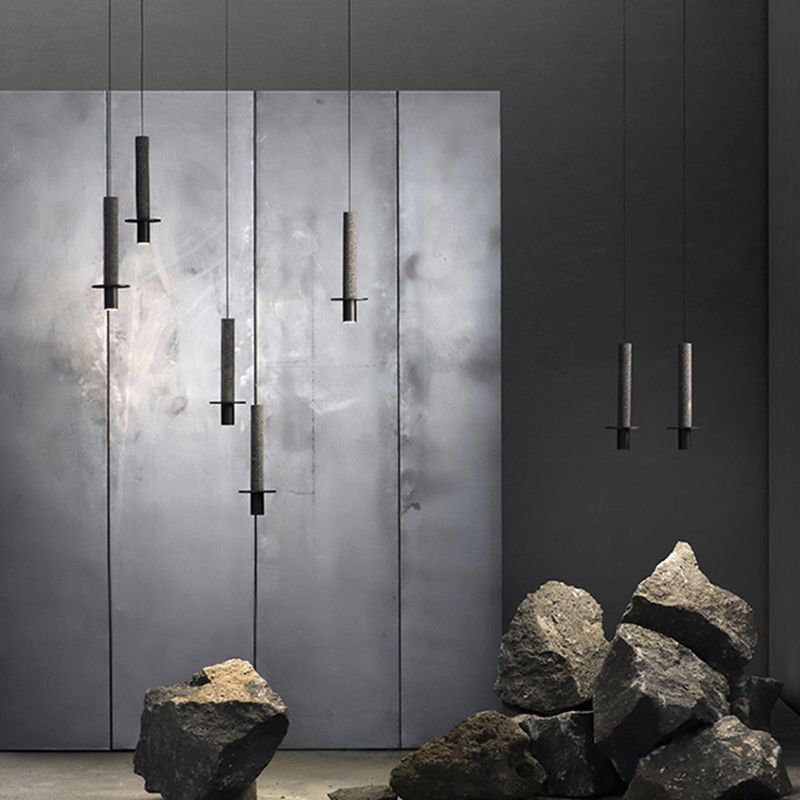 Terrazzo buisvormige hanglampverlichting eenvoud led hangend licht voor eetkamer