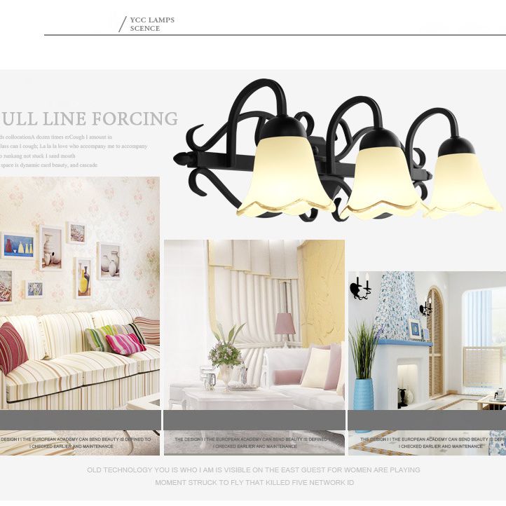 Traditional Style Shaded Wall Mounted Lighting Glass Wall Mounted Light in Black