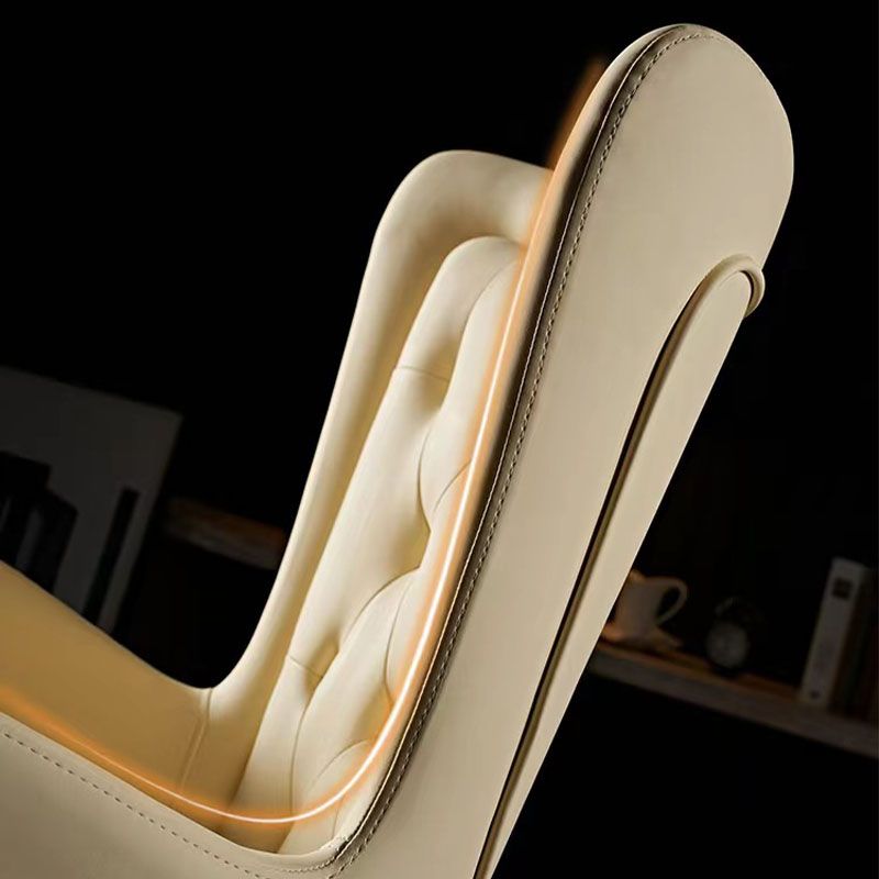 Mid Back Office Chair Rotatable Leather Desk Chair with Steel Base