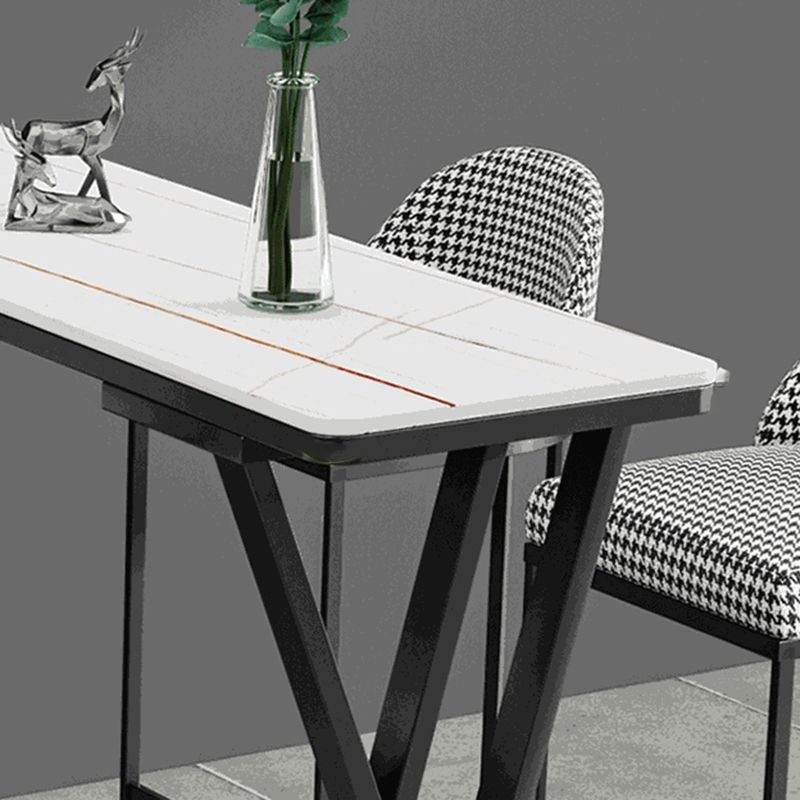 Modern 1/2/5 Pieces Bar Table Set Rectangle Bar Table with Metal High Stools