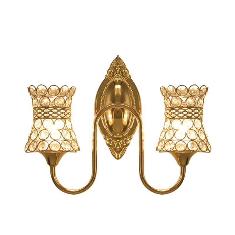 Idées d'éclairage mural Swirl Am Metal MODERS 2 têtes Gold Finish