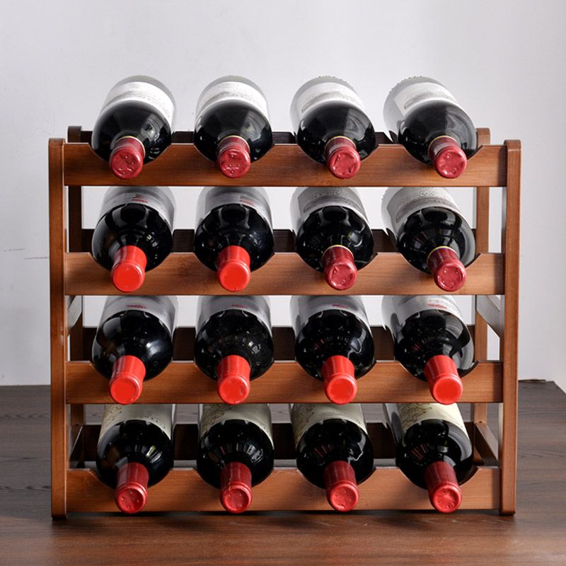 Modern Tabletop Wine Rack Solid Wood Wine Bottle Rack for Living Room