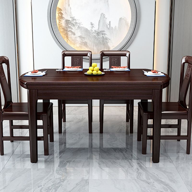 Brown Wood Foldable Dining Table Traditional Kitchen Dinette Table