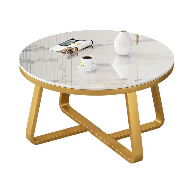 Slate Single Coffee Table Frame Round Coffee Table for Living Room