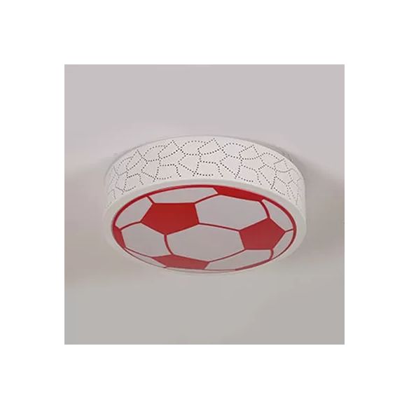 Plafoniera da calcio piatta in metallo, camera da letto per bambini, bagno, sport, luce creativa da incasso