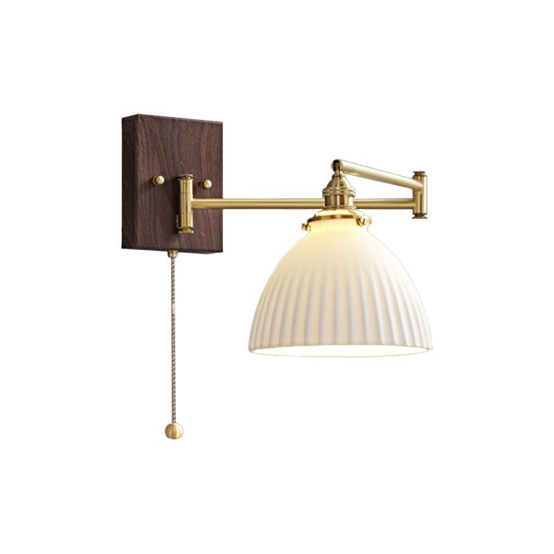 Modern Simple Wall Light Geometry Shape Wall Lamp with Ceramics Shade for Bedroom