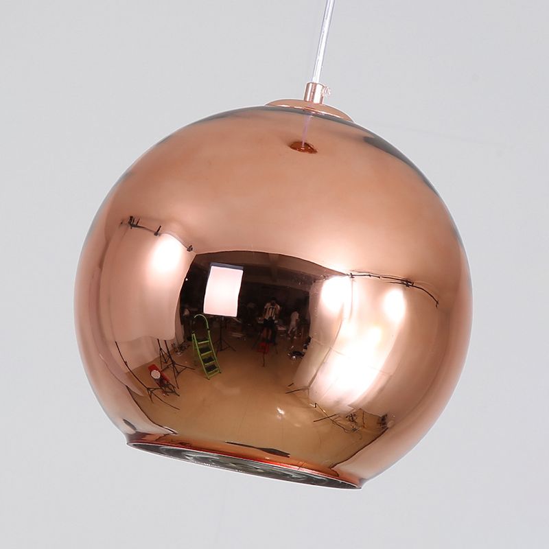 1 leichte Ballhängeleuchte postmoderne Spiegelglas Deckenleuchte für das Restaurant