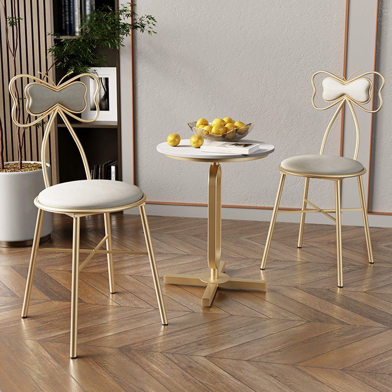 Sillas laterales con respaldo abierto de estilo nórdico, sillas tapizadas de comedor sin brazos para el hogar