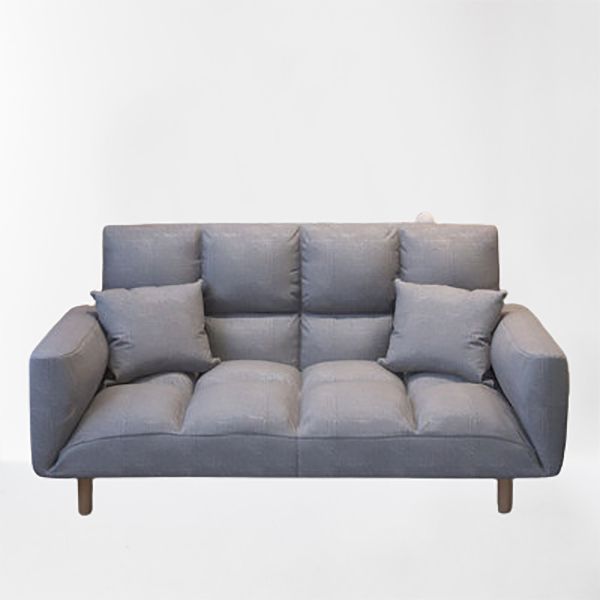 Linen Contemporary Square Arm Adjustable Sofa Convertible Sofa for Living Room
