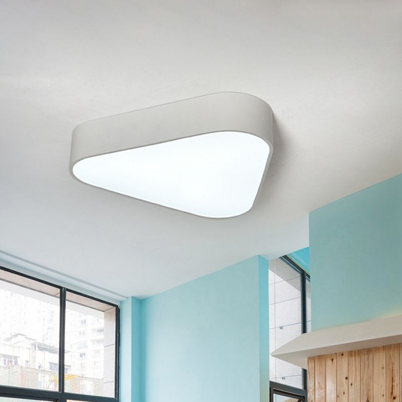 Triangular Acrylic Flush Mount Light Kids White/Yellow/Purple LED Close to Ceiling Lighting Fixture