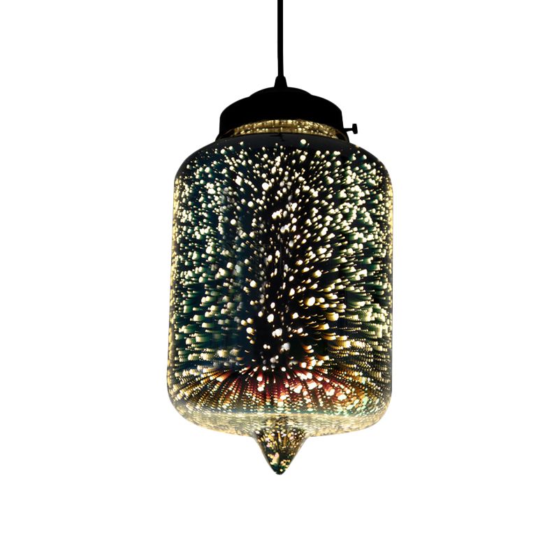 Zylinder/Oval/Kegelanhänger Beleuchtung moderne 3-D-farbenfrohe Glas 1 Leichte Chrom-LED-Deckenlampe