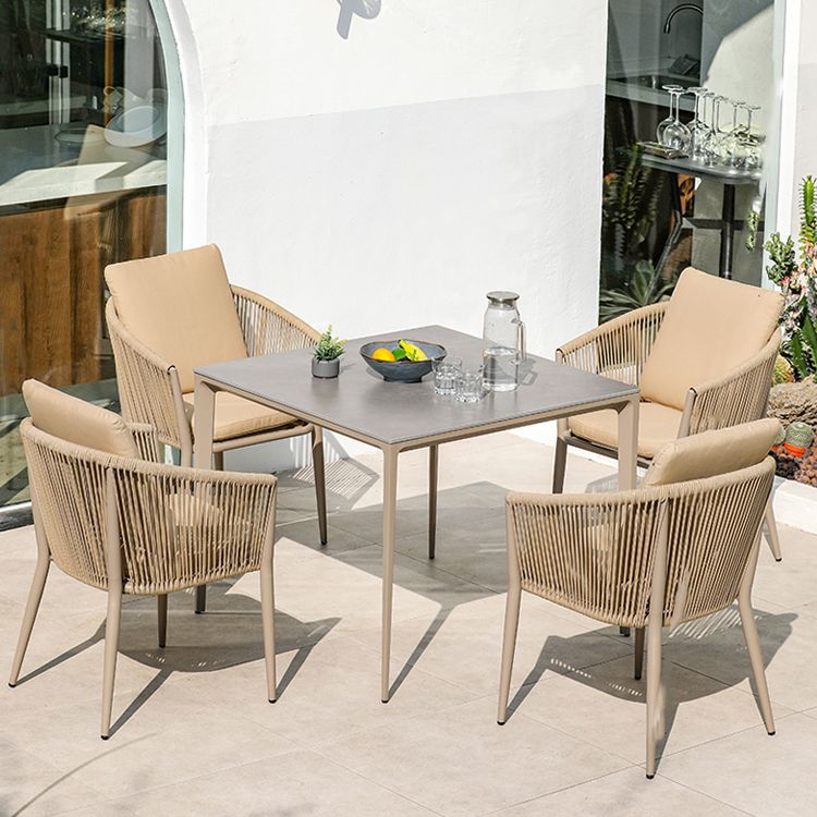 Industrial Aluminum Frame Patio Table Outdoor Rust Resistant Patio Table