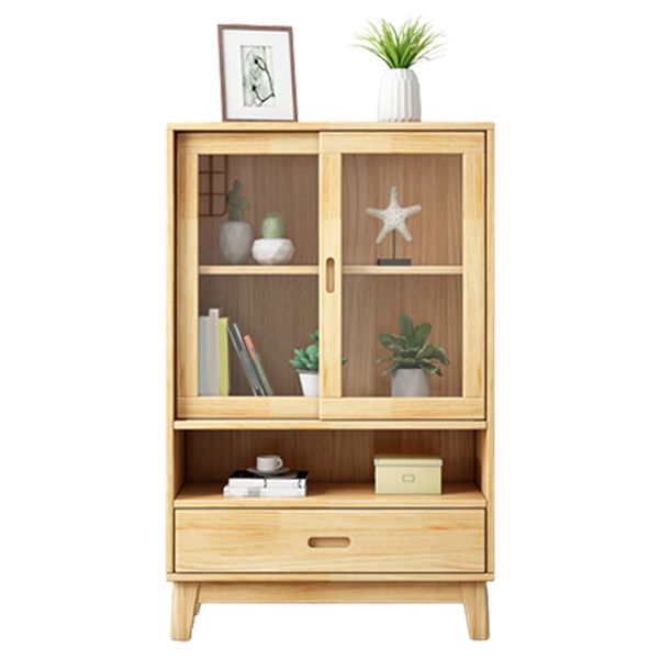 Wooden Modern Bookcase Standard Natural Closed Back Bookshelf with Shelves