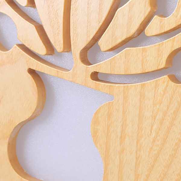 Modern Wooden Wall Light Sconce Creative Wall Light Fixture for Bedroom