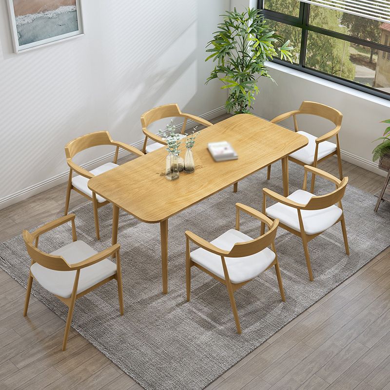 1/2/4/5/7 Pcs Pine Wood Modern Dining Set with Rectangle Table Dinette Set