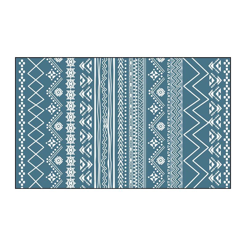 Moroccan Southwestern Print Rug Polyester Carpet Non-Slip Backing Area Rug for Living Room