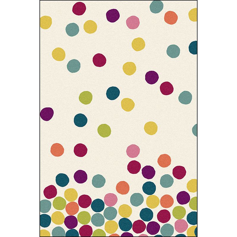 Contemporary Modern Rug in Ivory Polka Dots Pattern Rug Polyester
Non-Slip Carpet for Home Decoration