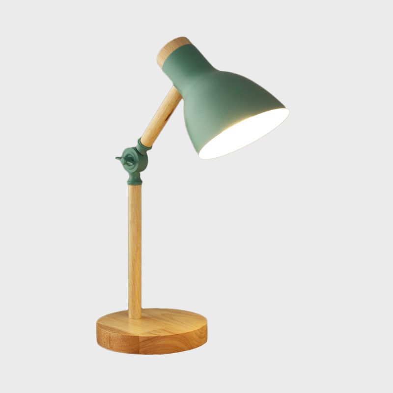 Métal de bureau en métal en forme de métal moderniste 1 tête blanc / rose / jaune et lampe de lecture en bois pour salle d'étude