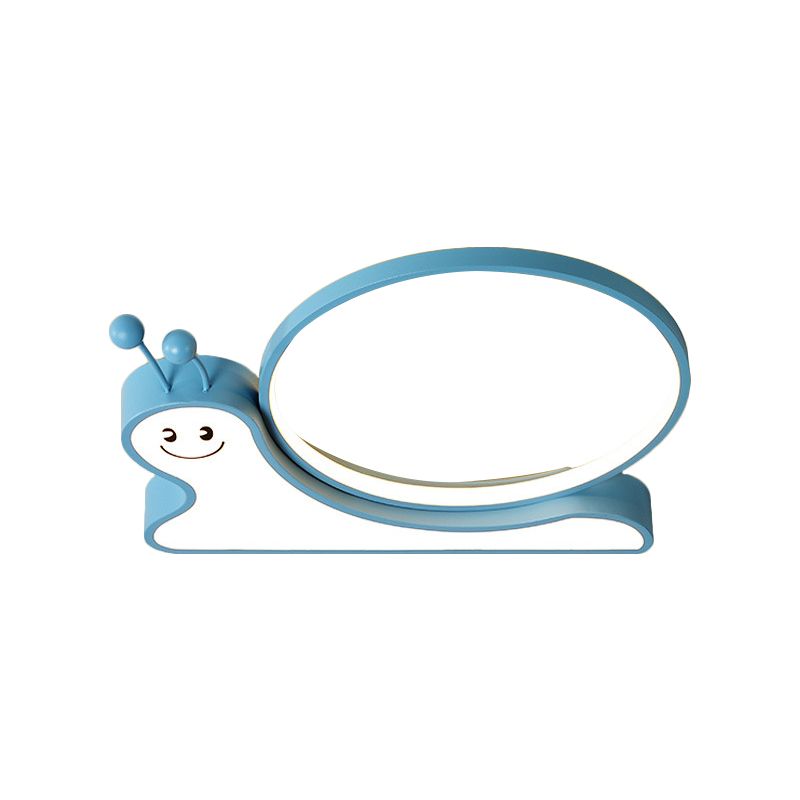 Design di lumache acrilico a filo con foglio lampada da cartone animato a soffitto a LED rosa/blu in luce calda/bianca