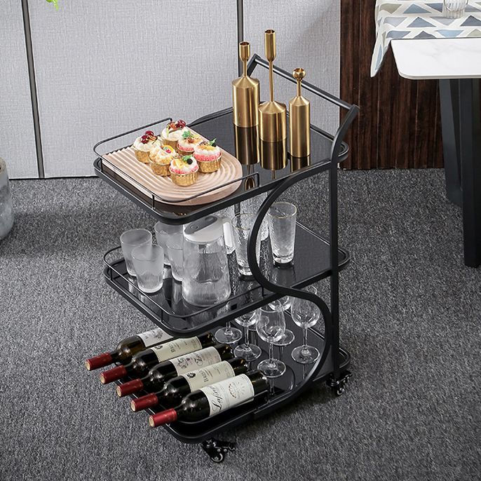 Modern Rolling Prep Table Rectangular Metal Prep Table for Home Use