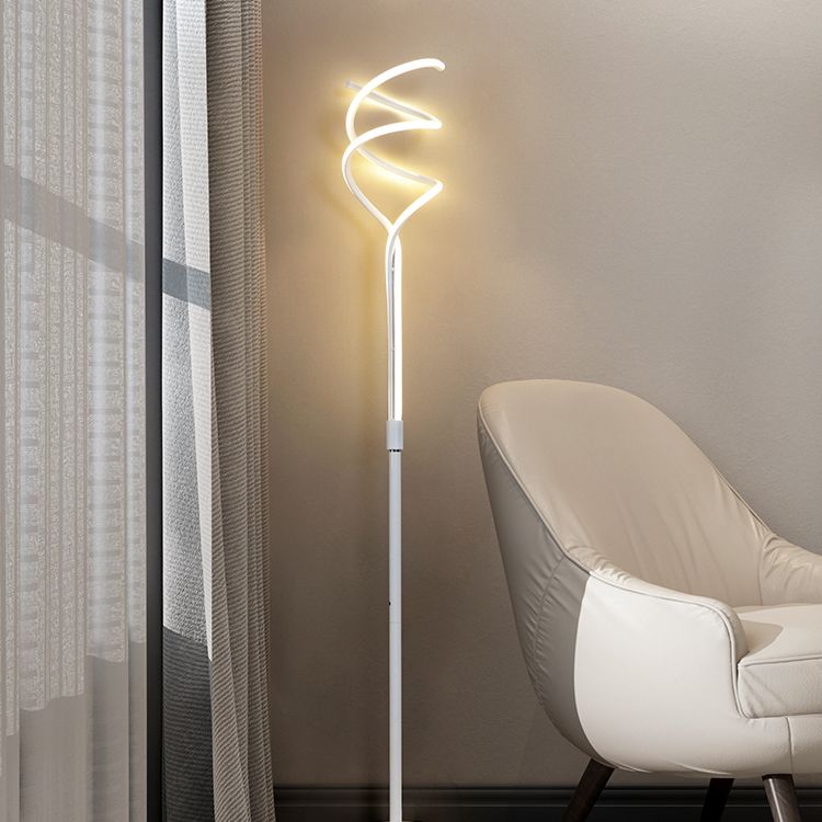 Spiral Linear Acrylic Floor Lamp Minimalist LED Standing Light for Living Room