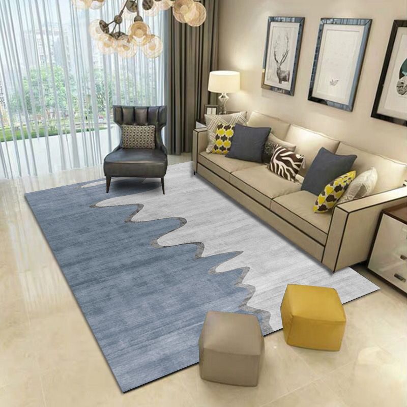 Grey Modern Carpet Polyester Graphic Carpet Washable Carpet for Home Decoration