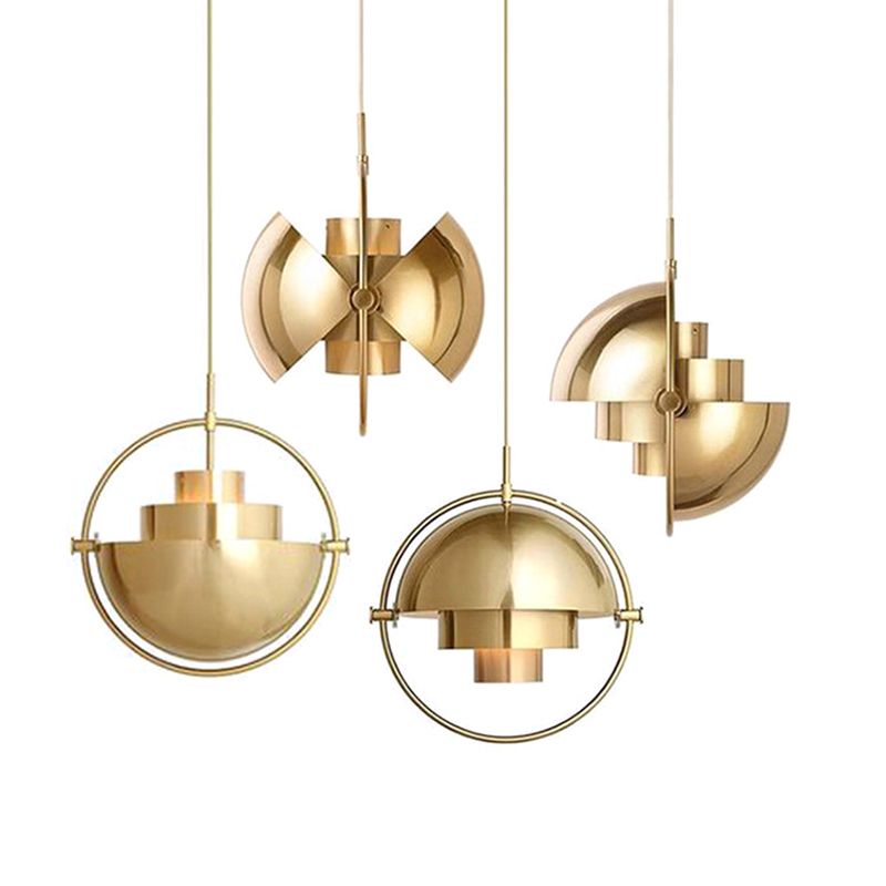 Contemporary Shaded Hanging Light Fixture Metal Living Room Ceiling Pendant Light