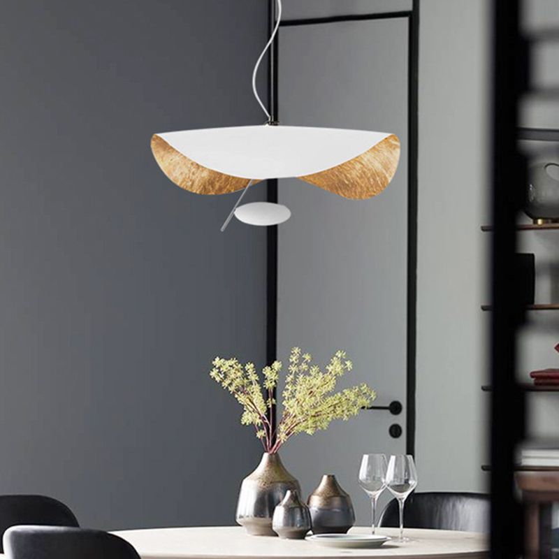 Kit de luz colgante geométrico de metal moderno 16 "/23.5" de ancho 1 claro blanco/negro iluminación para sala de estar