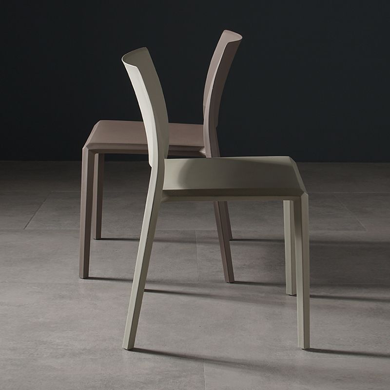 Contemporary Style Dining Chairs Plastic Armless Side Chair for Kitchen