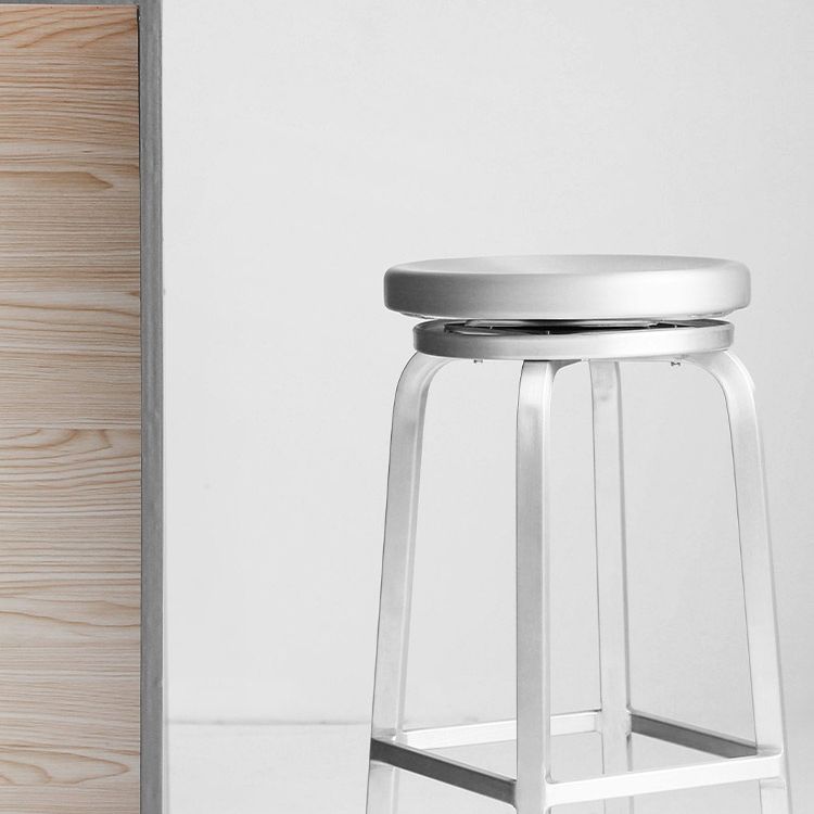 Contemporary Backless Metal Counter Stool with 4 Legs for Dining Room